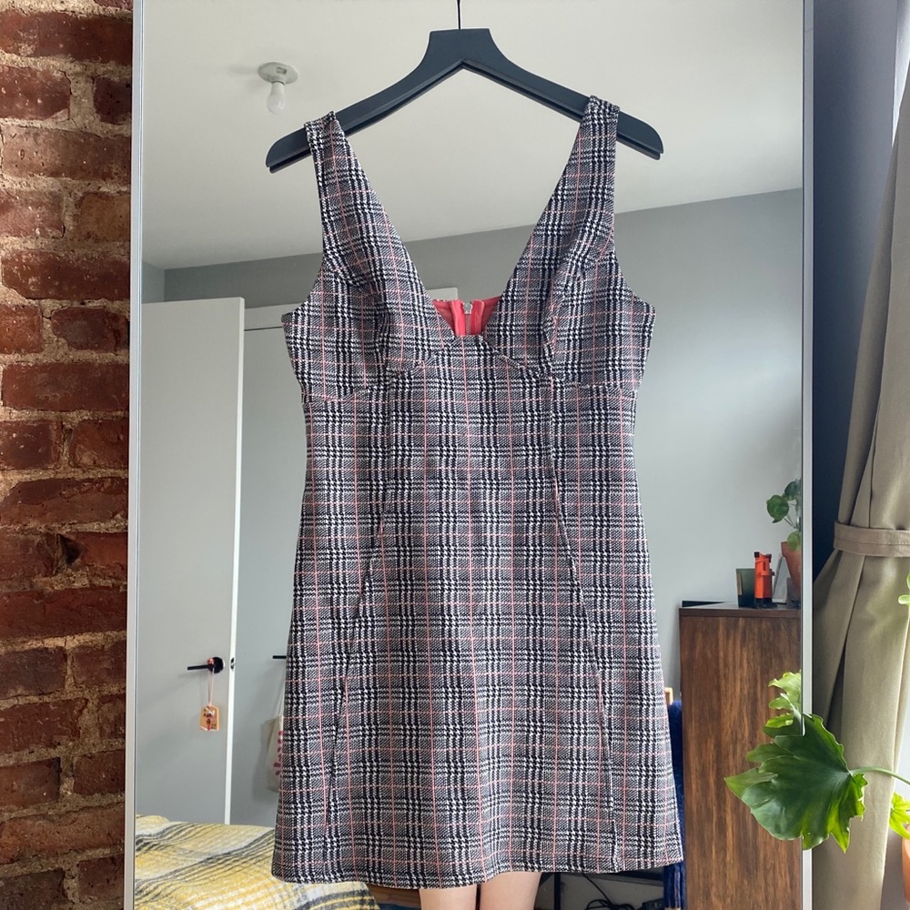 Topshop Plaid Pinafore Dress